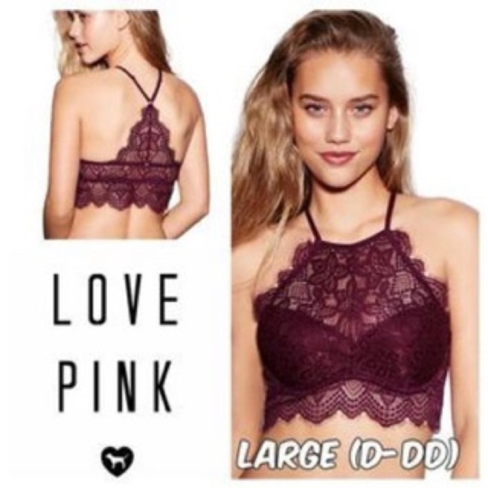 ✨Host Pick✨ VS PINK Burgundy Halter Bralette